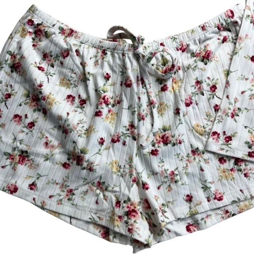 Flora Nikrooz Women's New Size Small Floral Ribbed Pajama Set - Picture 4 of 5